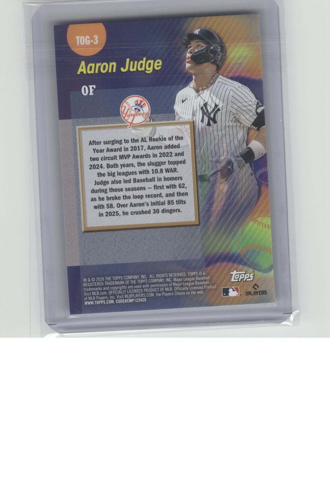 2026 Topps #TOG-3 Aaron Judge Titans of the Game B31R2C63