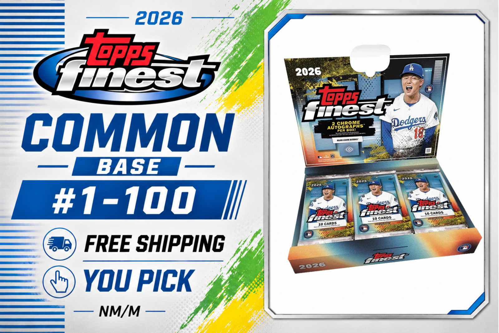 2026 Topps Finest • Common Base #1–100 • YOU PICK • NM/M • FREE SHIPPING