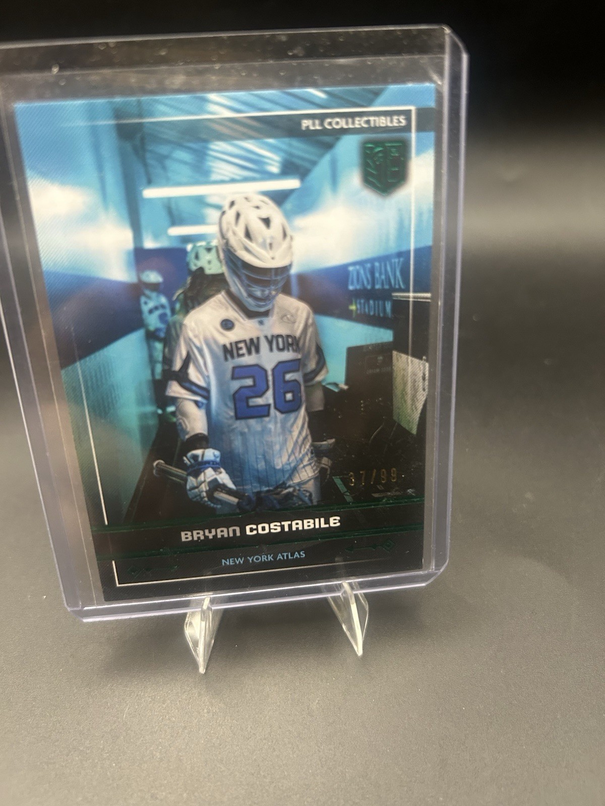 Bryan Costabile 2025 PLL Premier Lacrosse League Fieldside Green Foil /99 Atlas