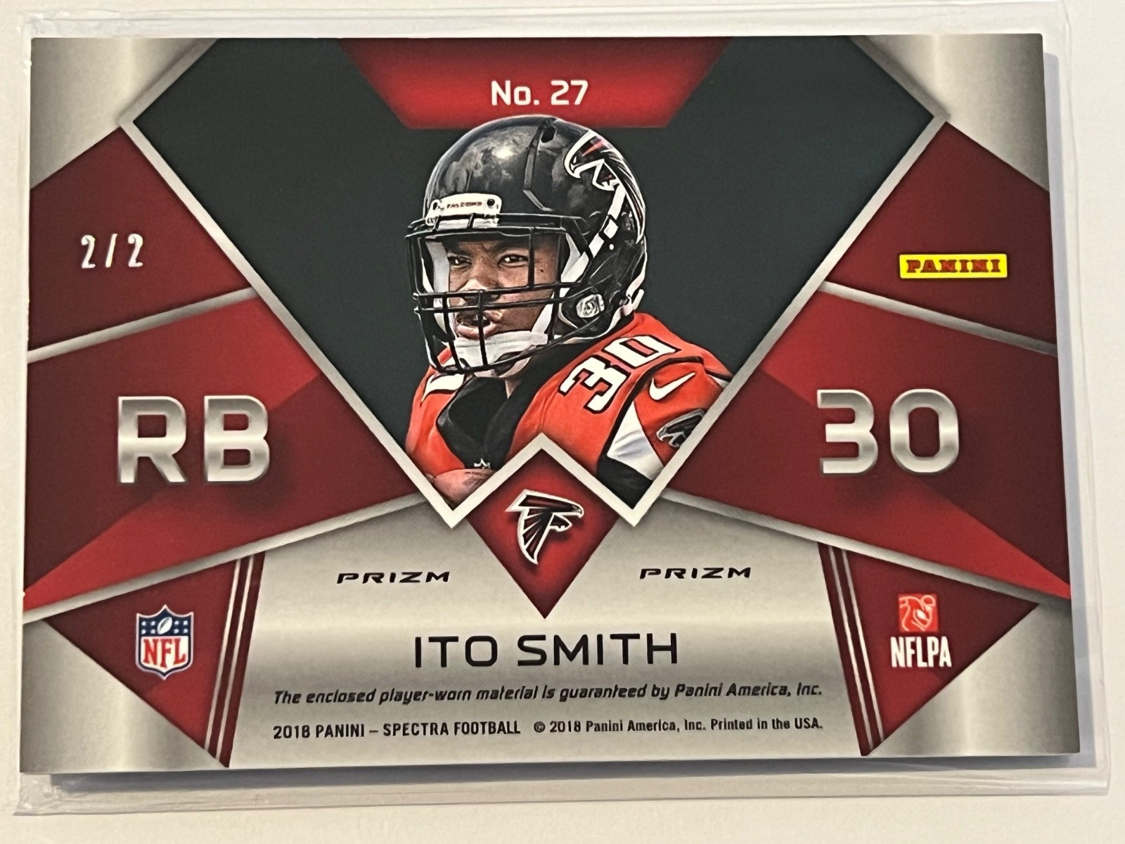 2018 Panini Spectra Ito Smith Nebula Monumental Patch 2/2 #27