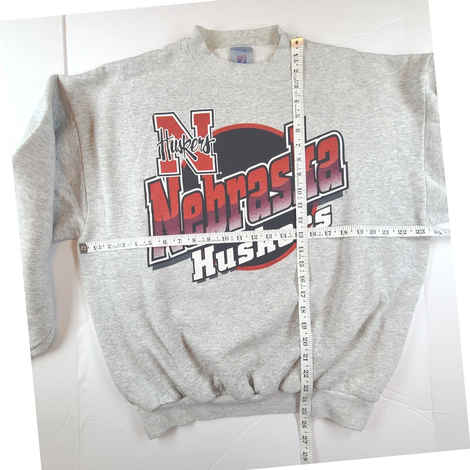 VTG Logo 7 Nebraska Cornhuskers Sweatshirt Mens XL Heavy Weight Football NCAA