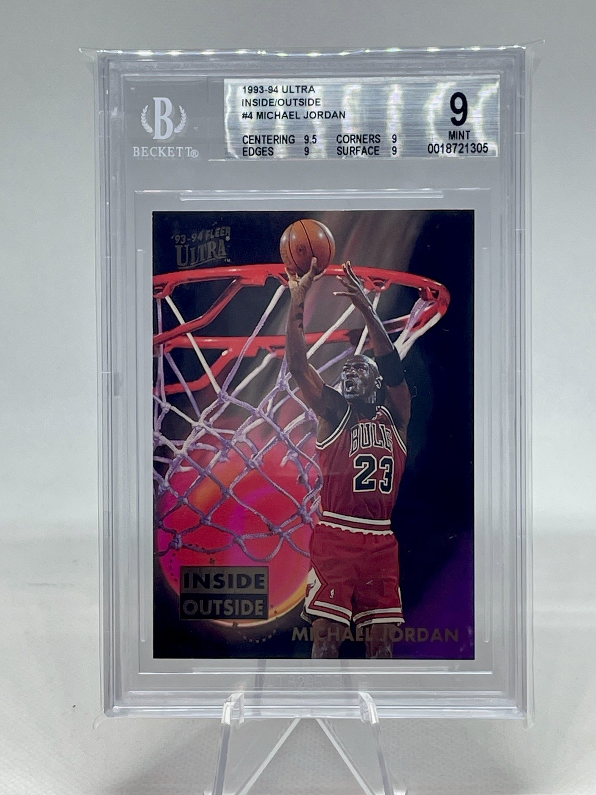 🔥Fire 1993-94 Fleer Ultra Inside Outside Michael Jordan #4 Fresh Slab BGS 9