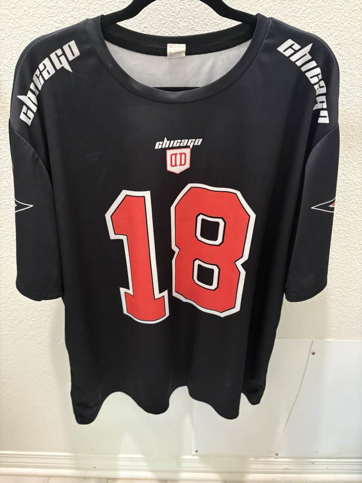 Men’s size 3XL by SXV STYLE Chicago Sports Jersey Oversized Black/Red/White
