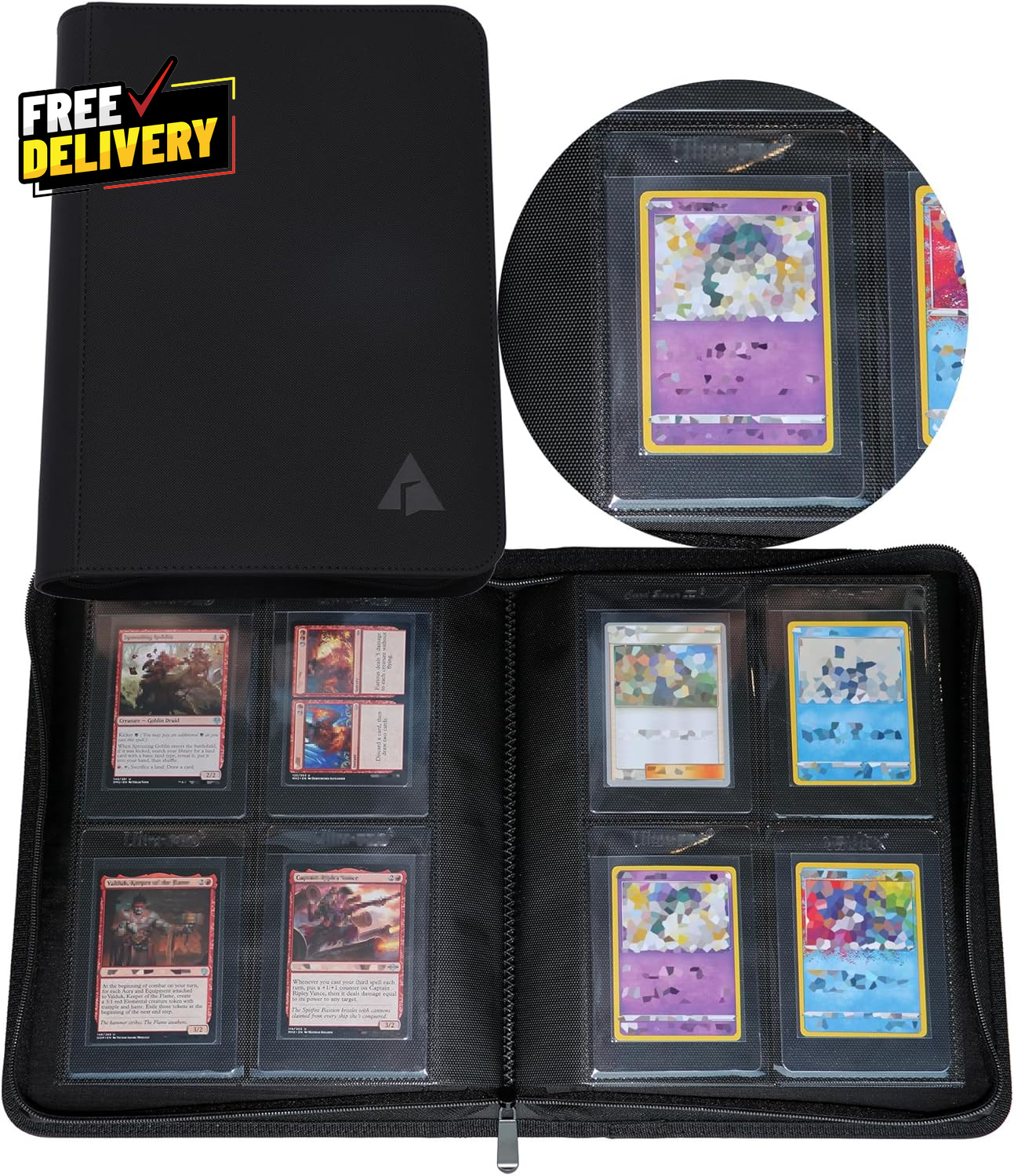 4 Pocket Binder for Semi Rigid Card Holders Holds 208 Semi Rigid Card Holder