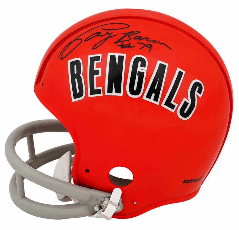 Coy Bacon Signed Bengals T/B 2-Bar Riddell (VSR4) Mini Helmet – (SCHWARTZ COA)