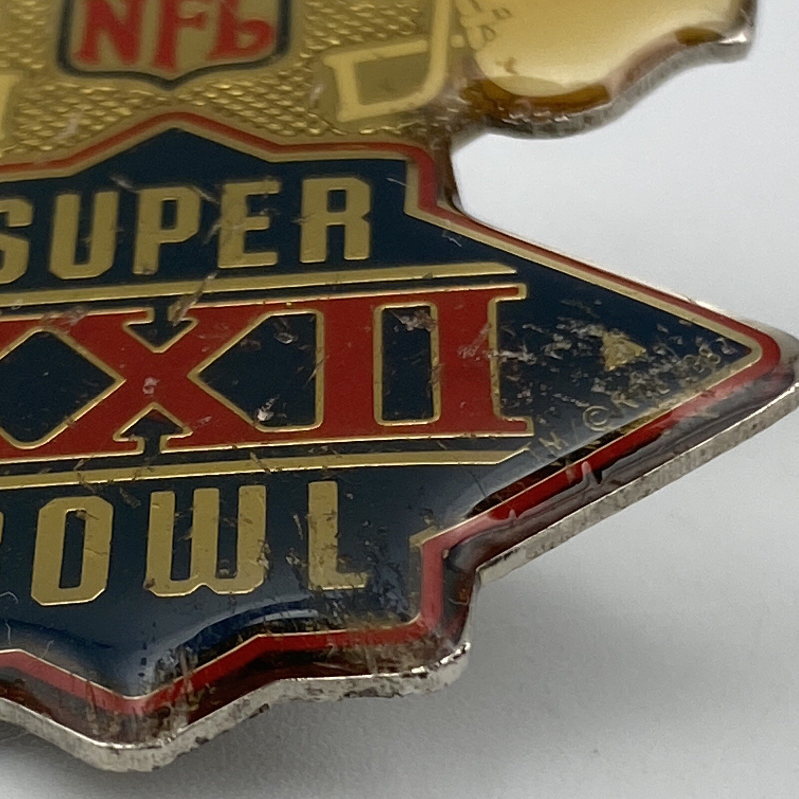 Super Bowl XXII 22 NFL 1988 By Peter David Inc Pin Back Jack Murphy Stadium