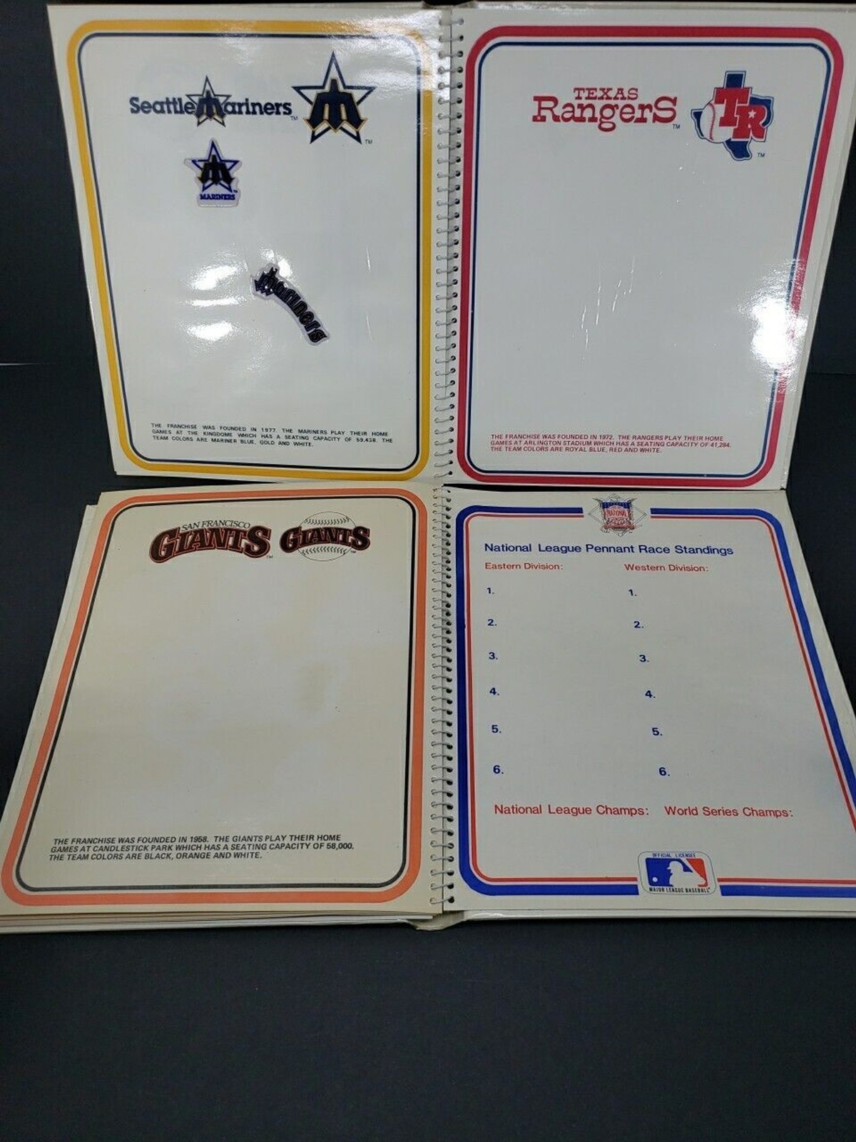 American & National League Baseball Sticker Albums MLB Vintage 1983 Imperial Toy