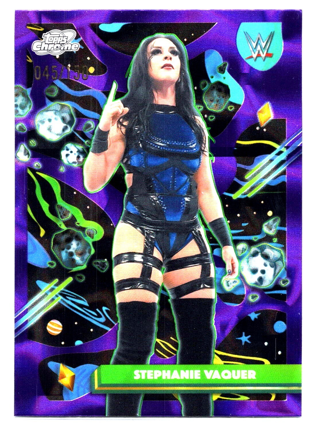 2026 Cosmic Chrome WWE STEPHANIE VAQUER Purple Nebula Refractor /150 #3