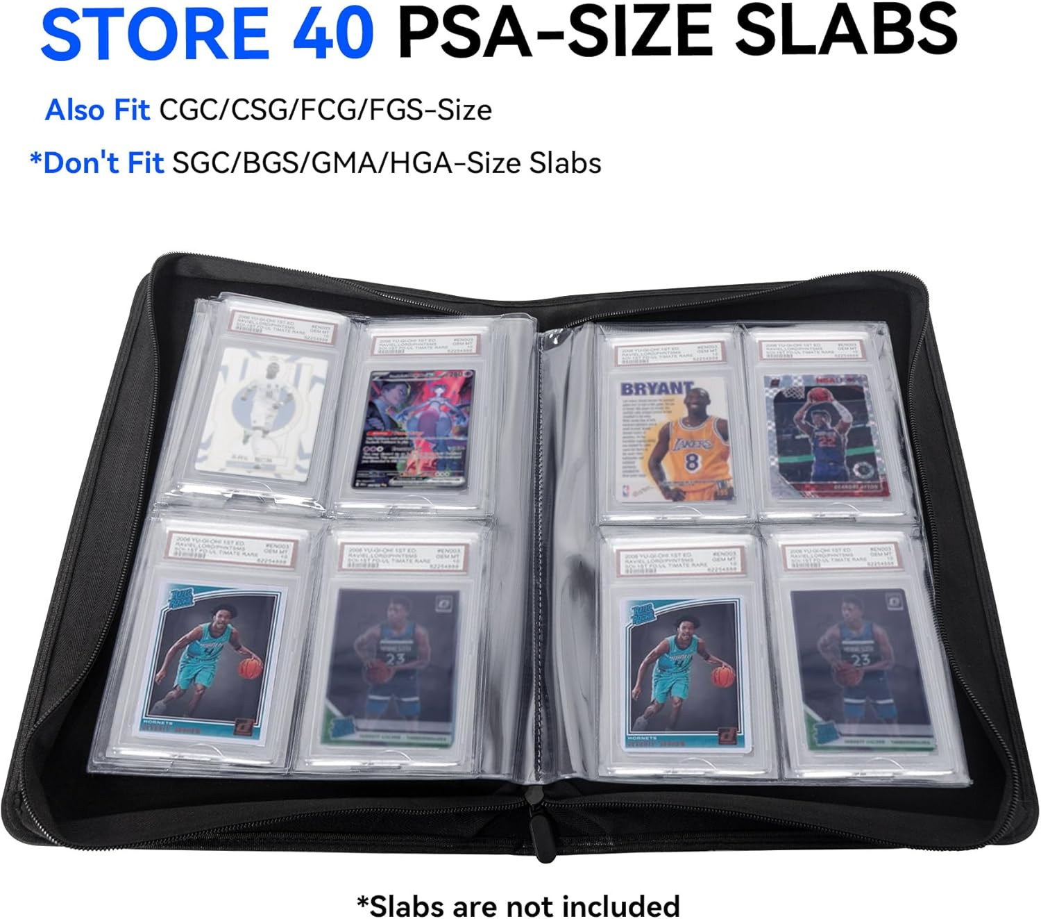 Graded Card Binder, Holds 40 PSA Slabs, 4 Pocket Slab Binder for PSA CGC CSG Sla