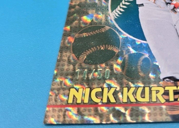 2026 Topps Series 2 Nick Kurtz Titans Of The Game GOLD CRACKLE #d /50. Awesome!