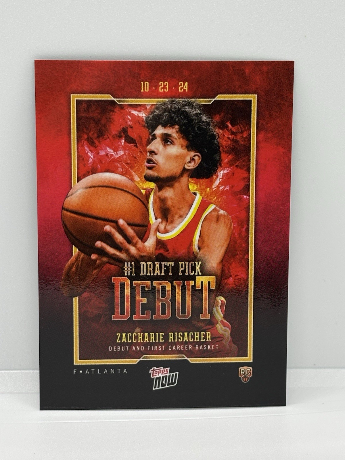 2024 Topps Now Zaccharie Risacher #2 RC Atlanta Hawks #1 Draft Pick Debut