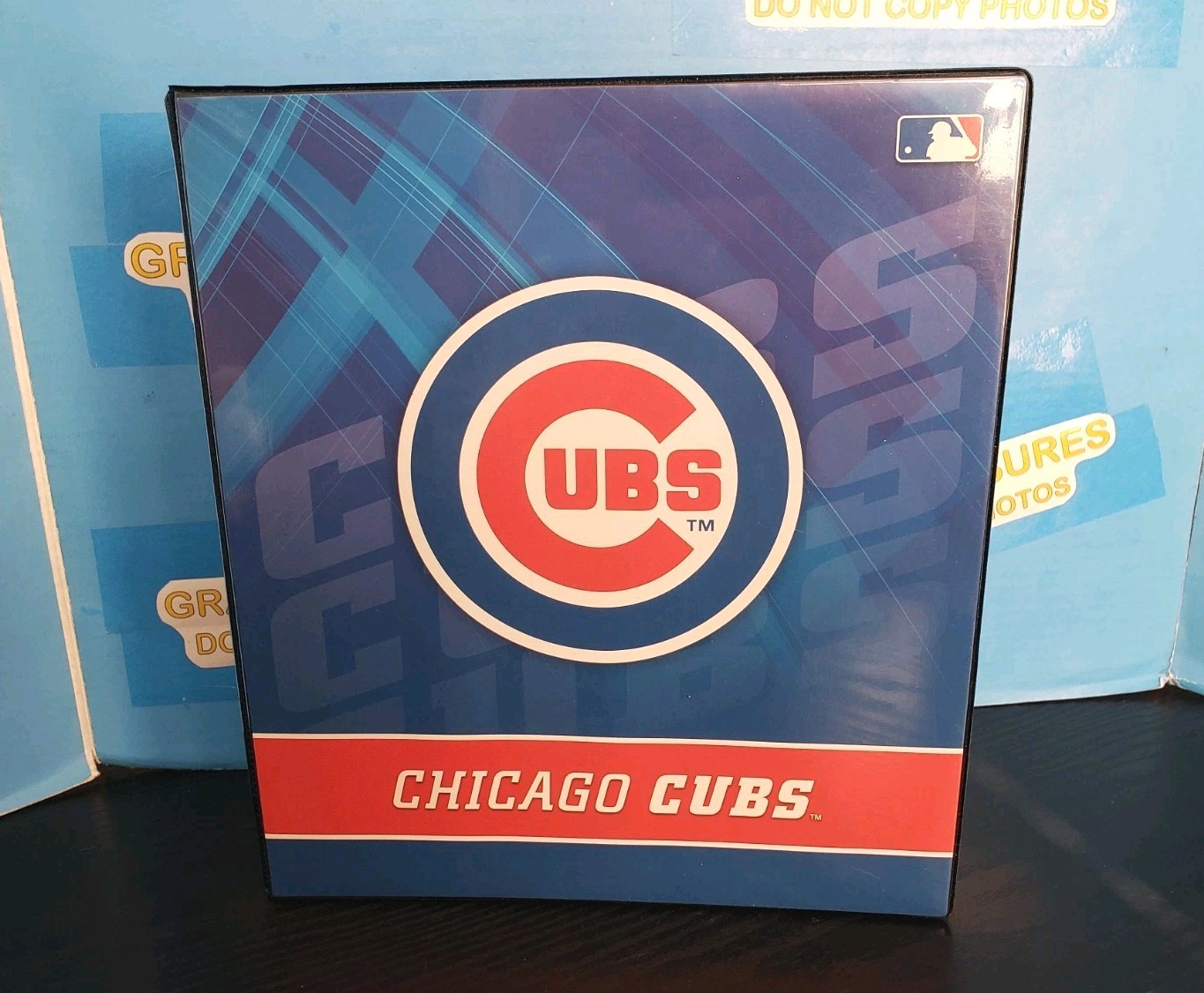 LOT OF 2 MLB CHICAGO CUBS 1-INCH 3-RING BINDER Markings Gibson School Collecting