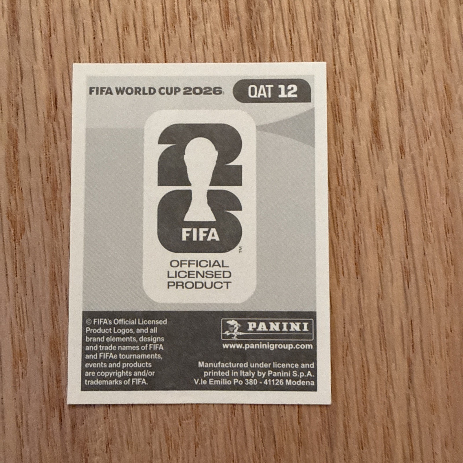 Panini FIFA World Cup 2026 Soccer Sticker #QAT 12 Hamed Fatehi
