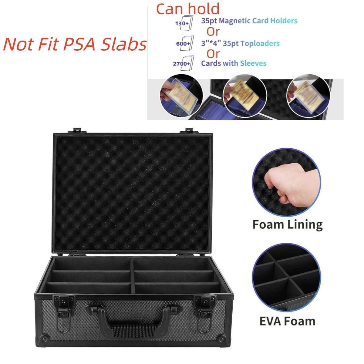 6 Slot Graded Card Case Storage Box for 3″x4″ Toploaders Magnetic Card Holders
