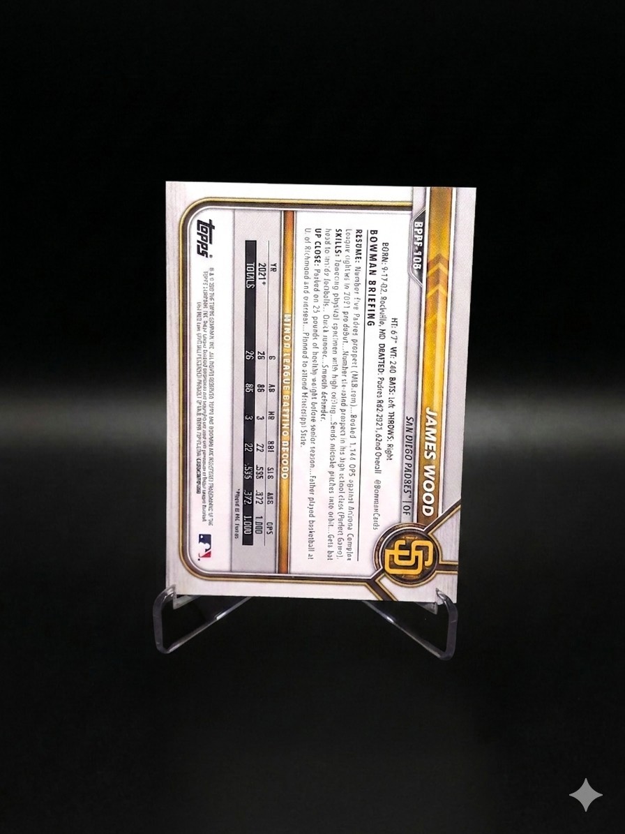 Topps 2022 Bowman 1st Edition James Wood Padres #BPPF-108 1st Bowman Rookie