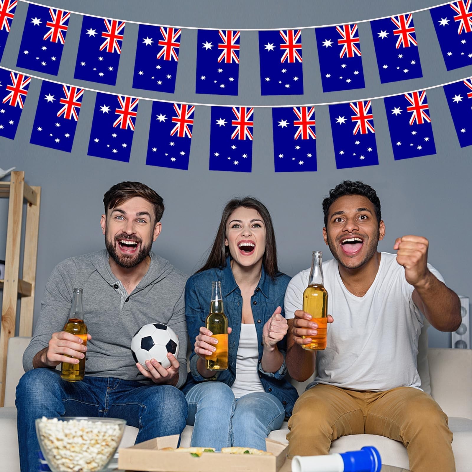 AhfuLife 33 Ft Australia String Flags Banner 5.51×8.26 in-30 Pcs,