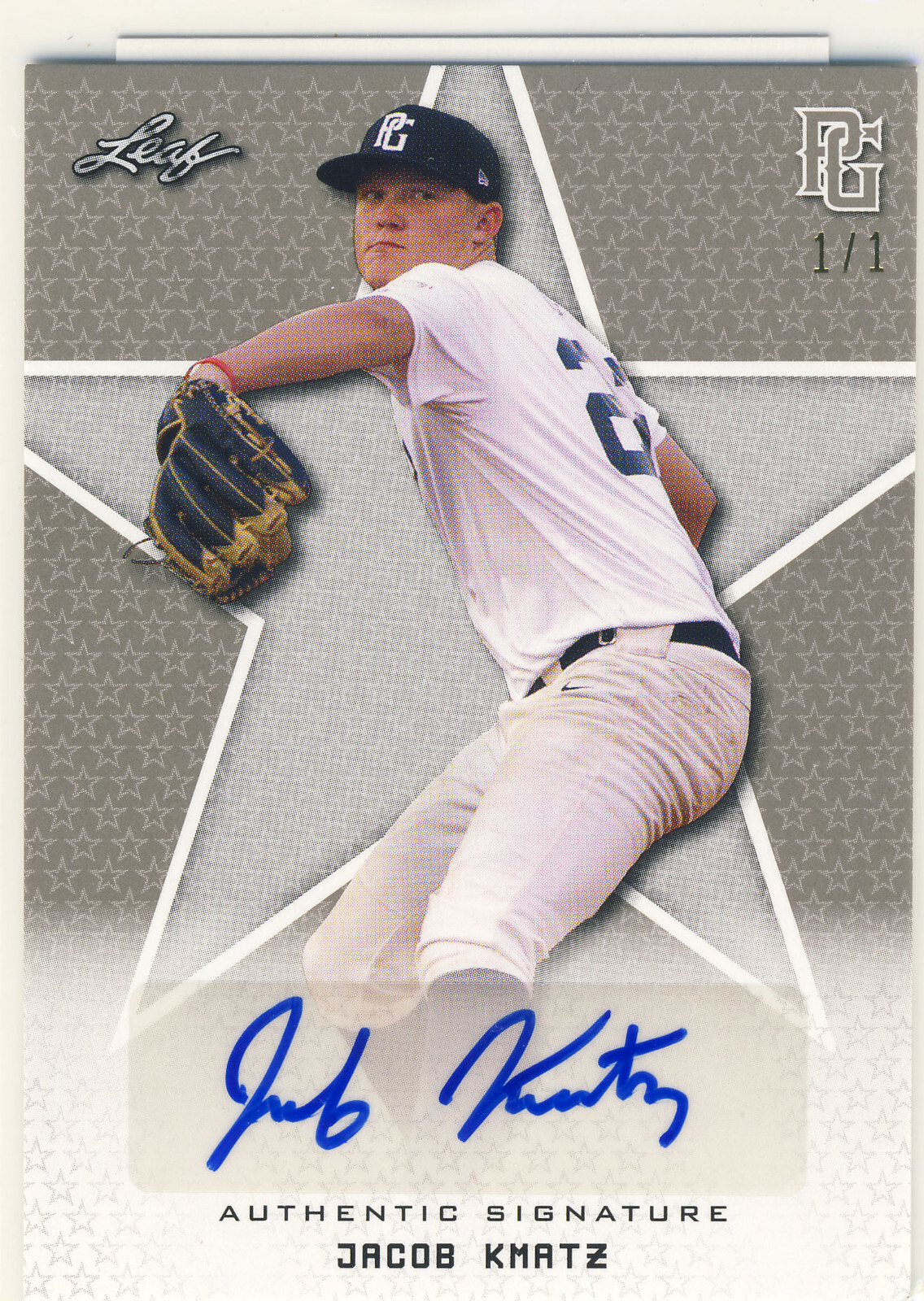 JACOB KMATZ 2020 Leaf Perfect Game PG Blank Back AUTO /1 RAYS 1/1