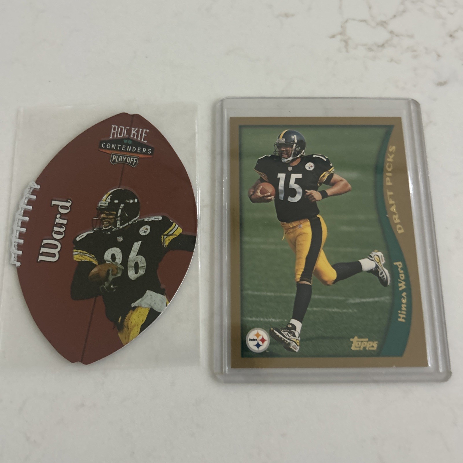 1998 Playoff Contenders – Leather Footballs Hines Ward #74 Silver (RC)
