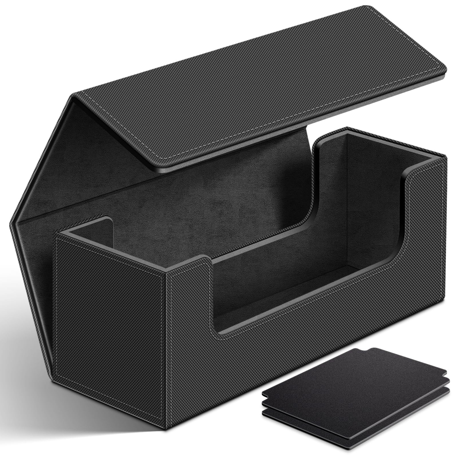 600 Card Deck Case for Trading, Leather Magnetic Closure Commander Storage Bo…