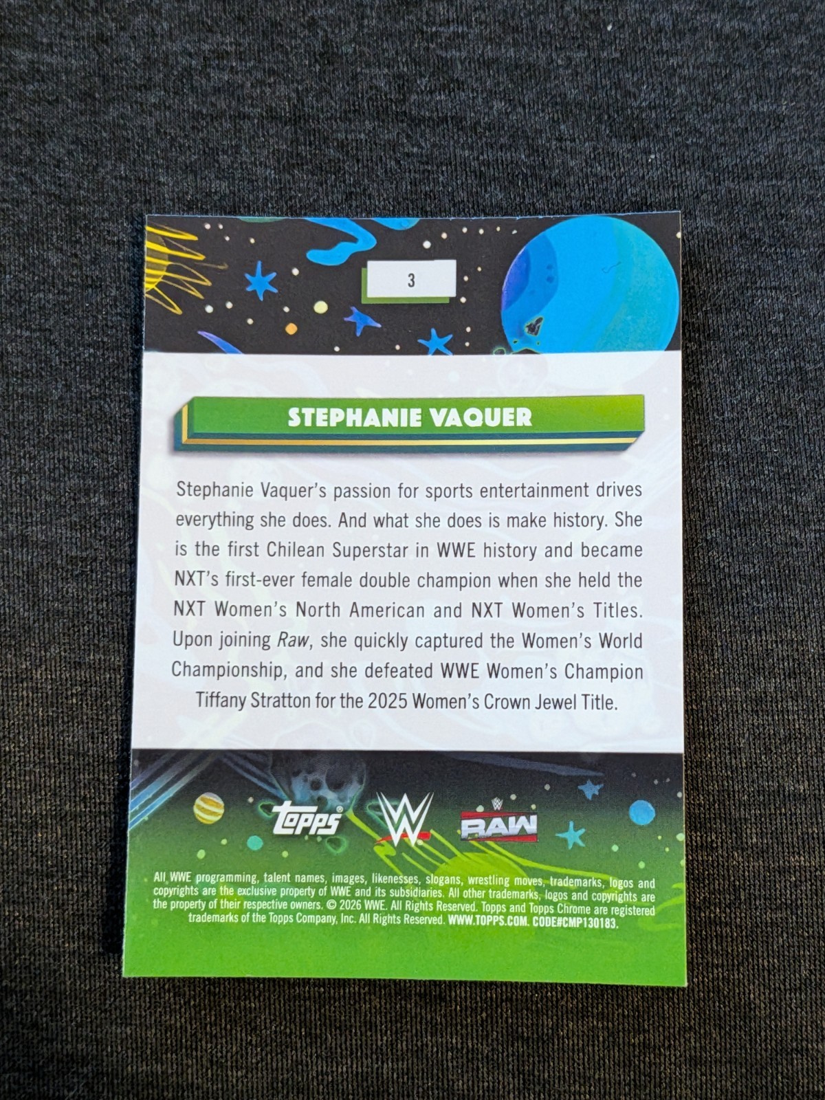 STEPHANIE VAQUER 2026 Topps Cosmic Chrome Nucleus Refractor SP #3