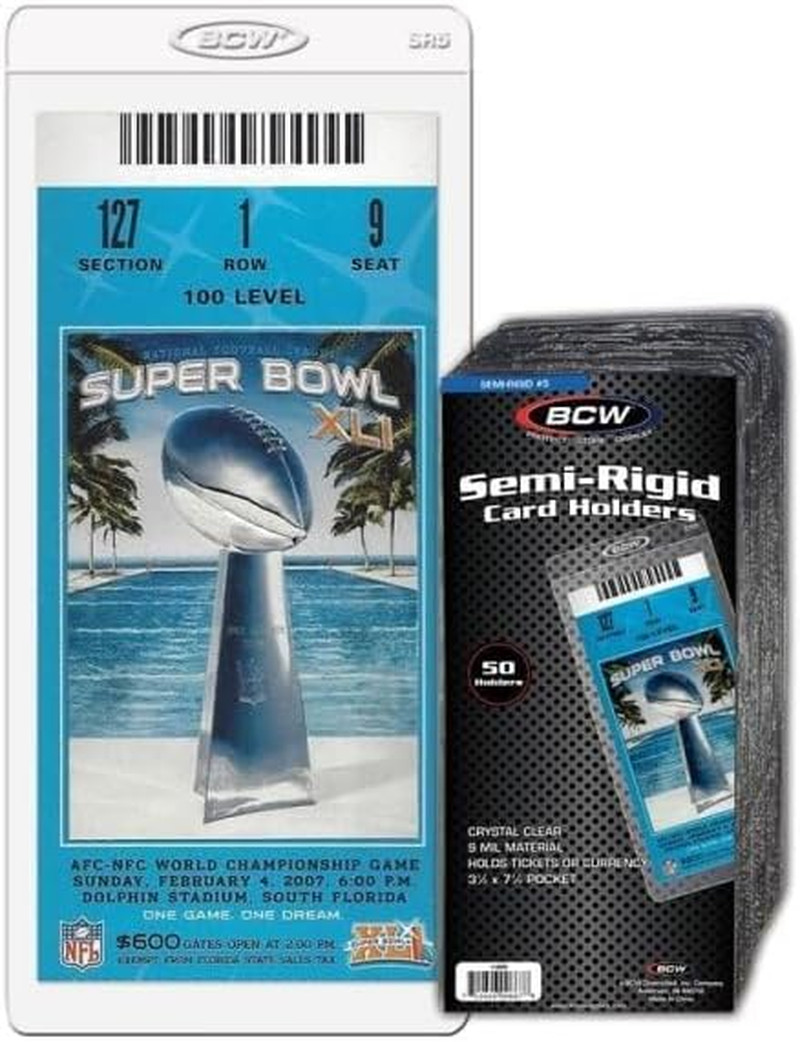 Semi-Rigid Card Holder $5 – Pack of 50 – Ultra Crystal Clear | Ideal for Currenc