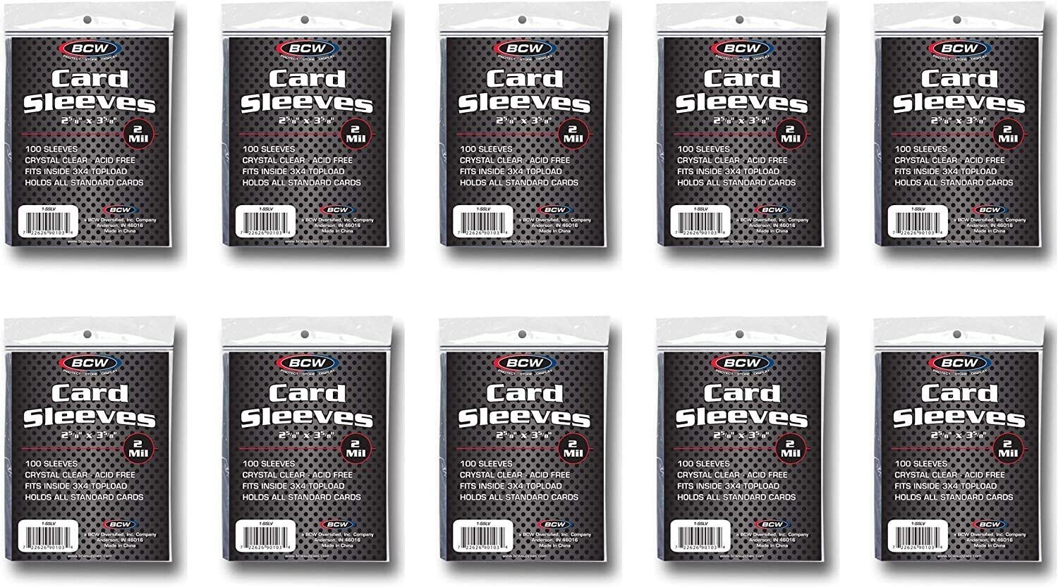 (1000) BCW Polypropylene Trading Card Sleeves – Archival Safe and Acid Free