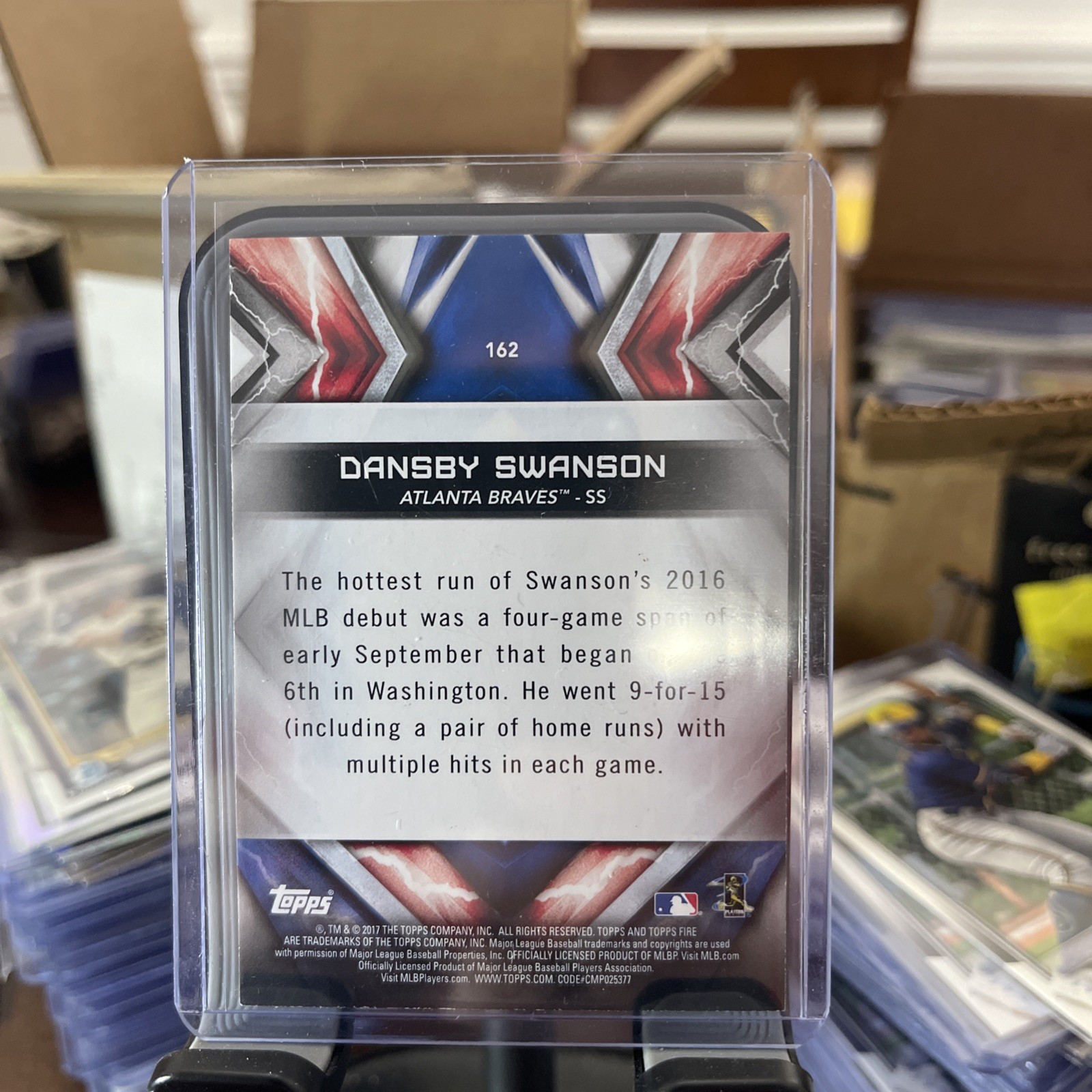 2017 Topps Fire #162 Dansby Swanson Red
