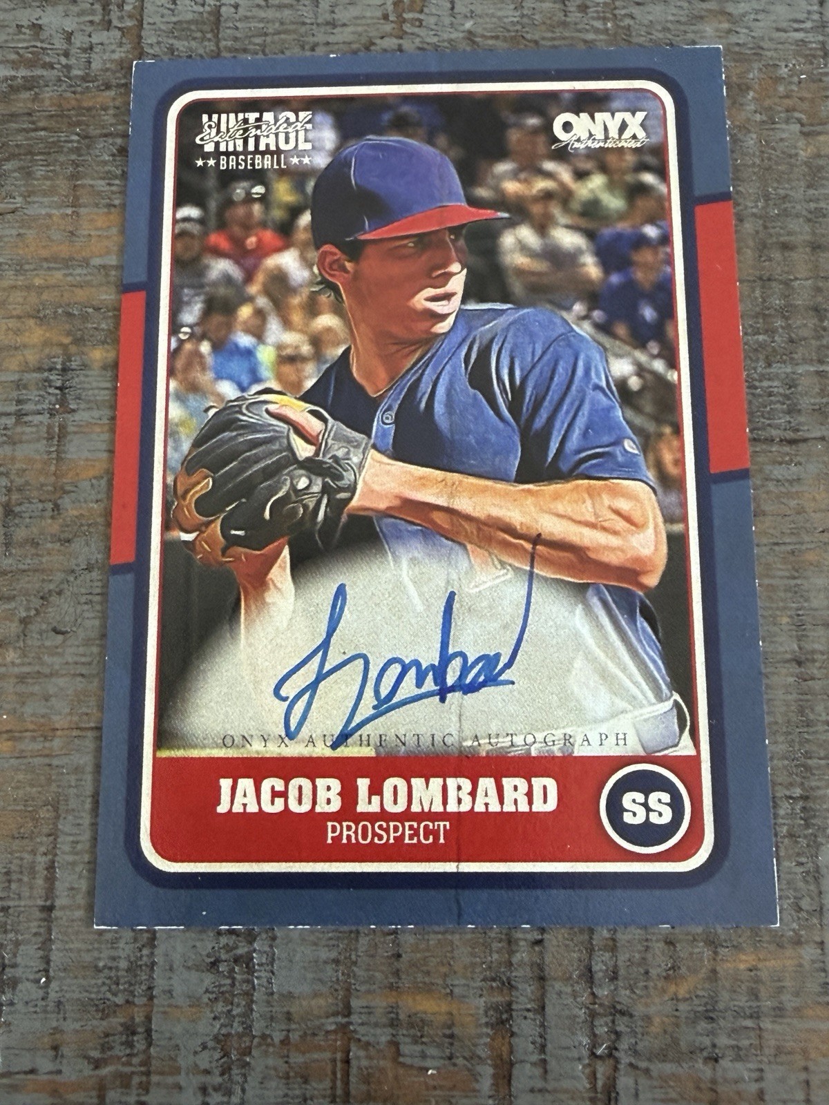 2025 Onyx Vintage Extended Blue Border / 25 Jacob Lombard #VAJALO Auto Marlins