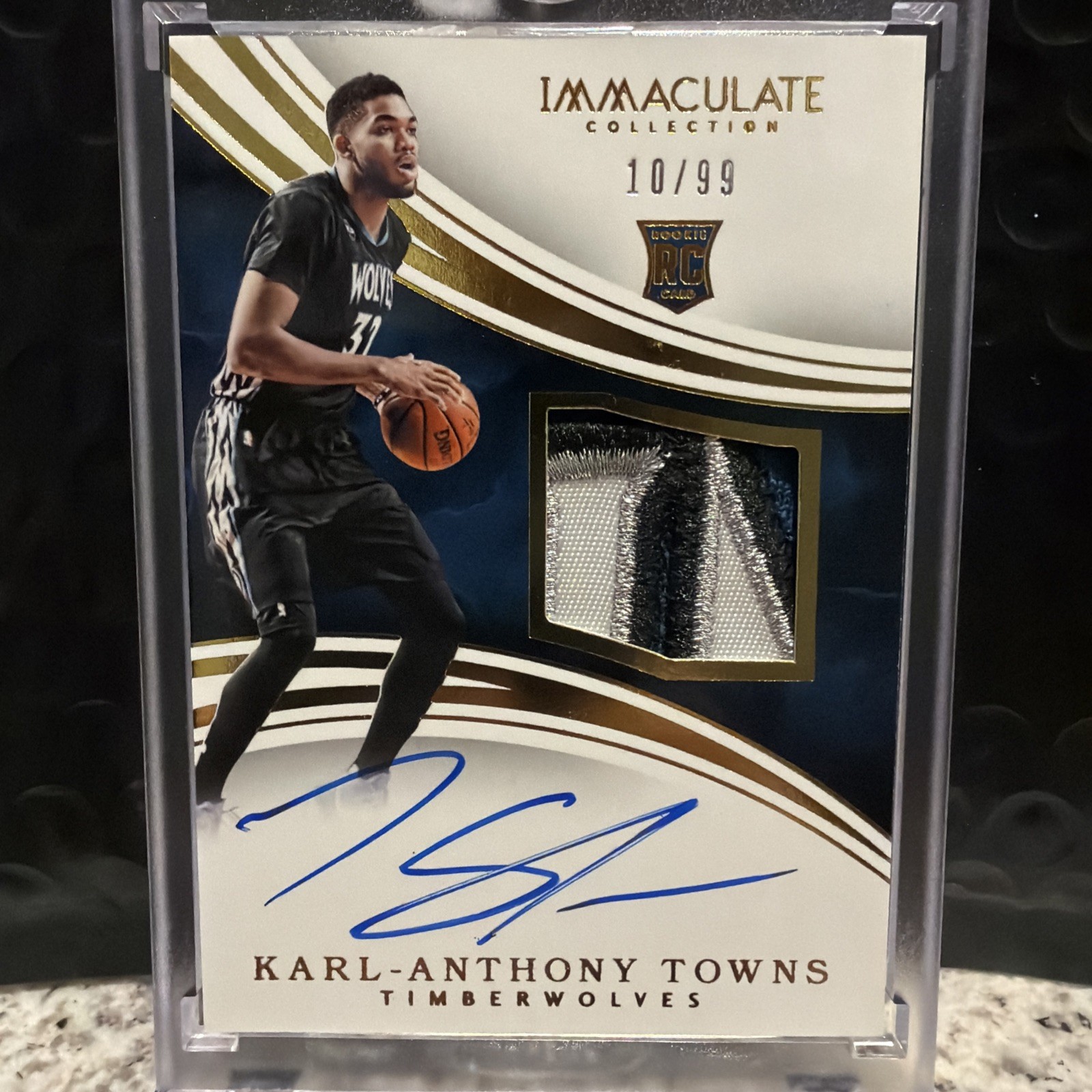 2015-16 Panini Immaculate Karl-Anthony Towns RC Rookie #101 Patch Auto /99