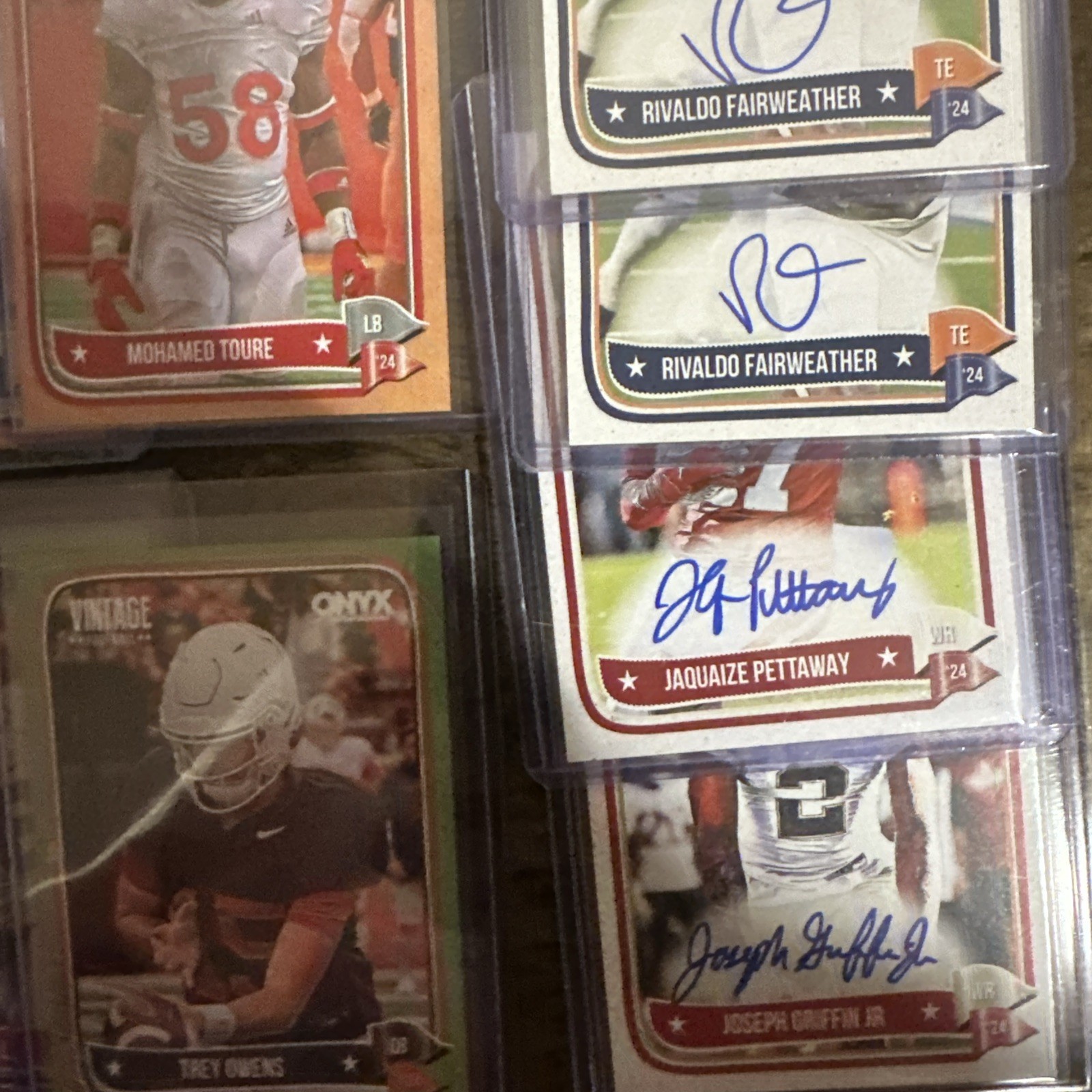 2024 ONYX Vintage Football Mega Lot (24) Cards Includes 12 Autos And 12 Numbered