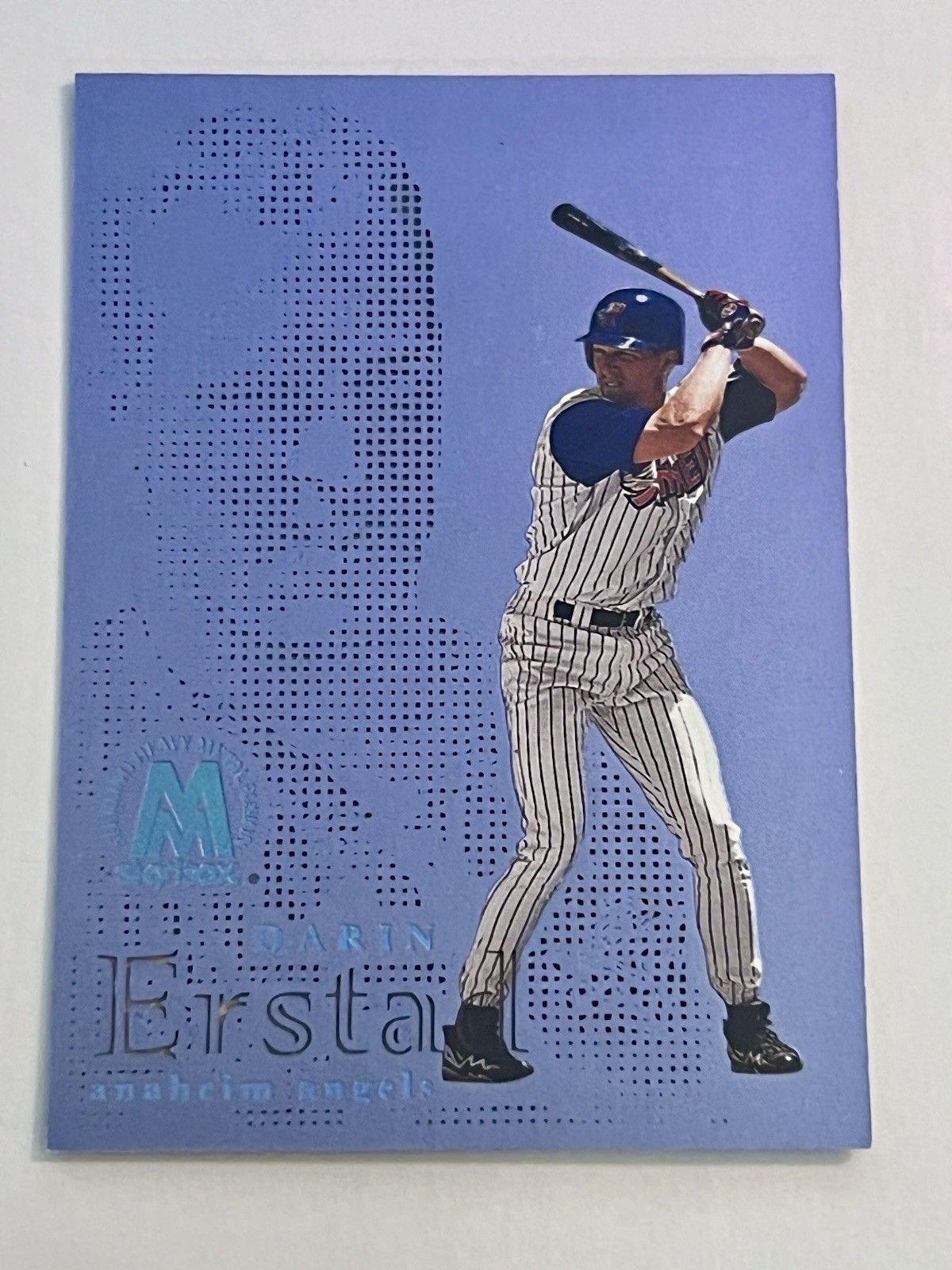 1999 Skybox Molten Metal – Heavy Metal Fusion Darin Erstad #4F Sterling /500