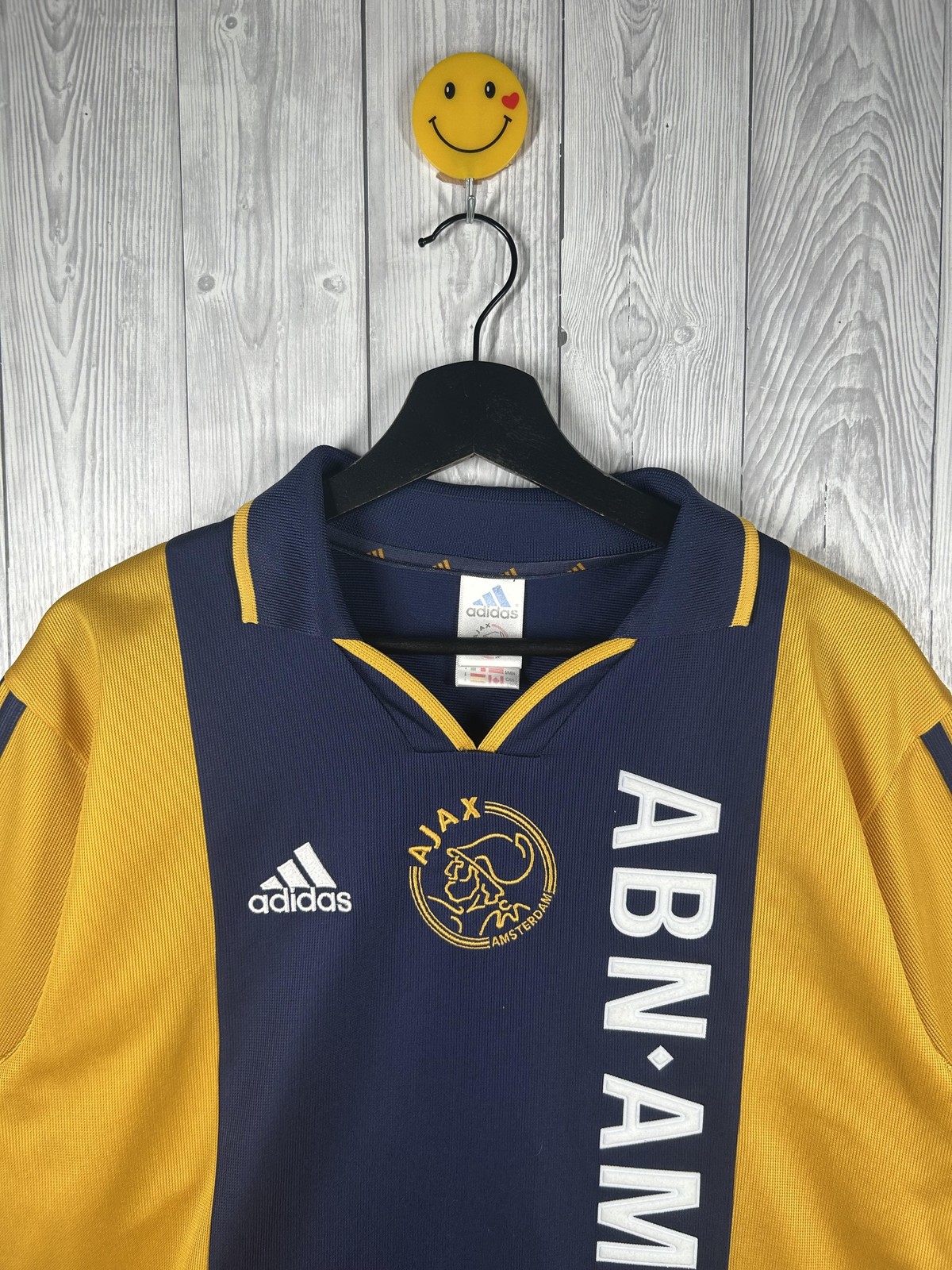 Vintage Ajax Shirt Mens Small Blue Away 1999 2000 Adidas ABN AMRO 90s Jersey