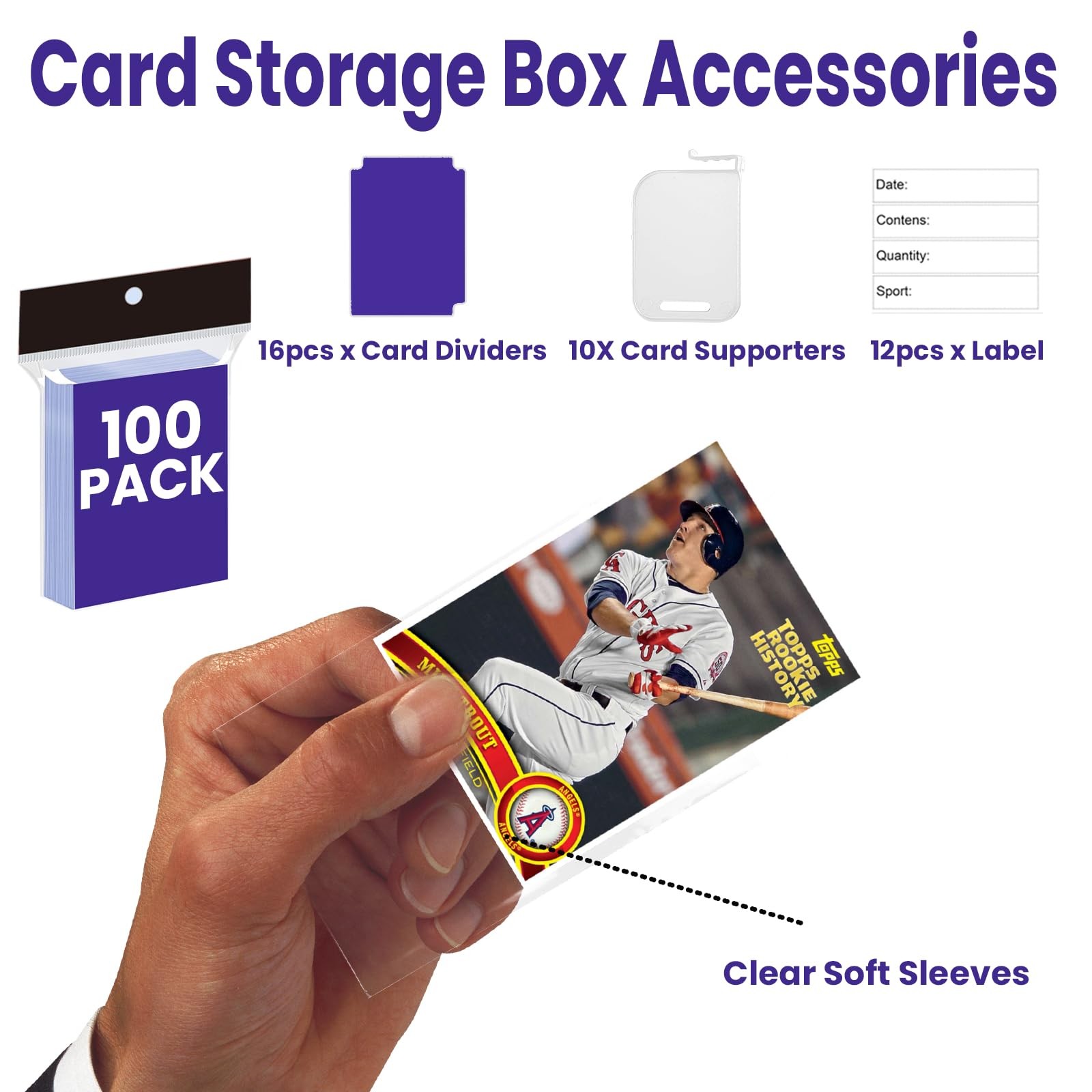 2 PACK Sports Card Box 3940 Count Cardboard Trading Card Storage Box,Bulk Card S