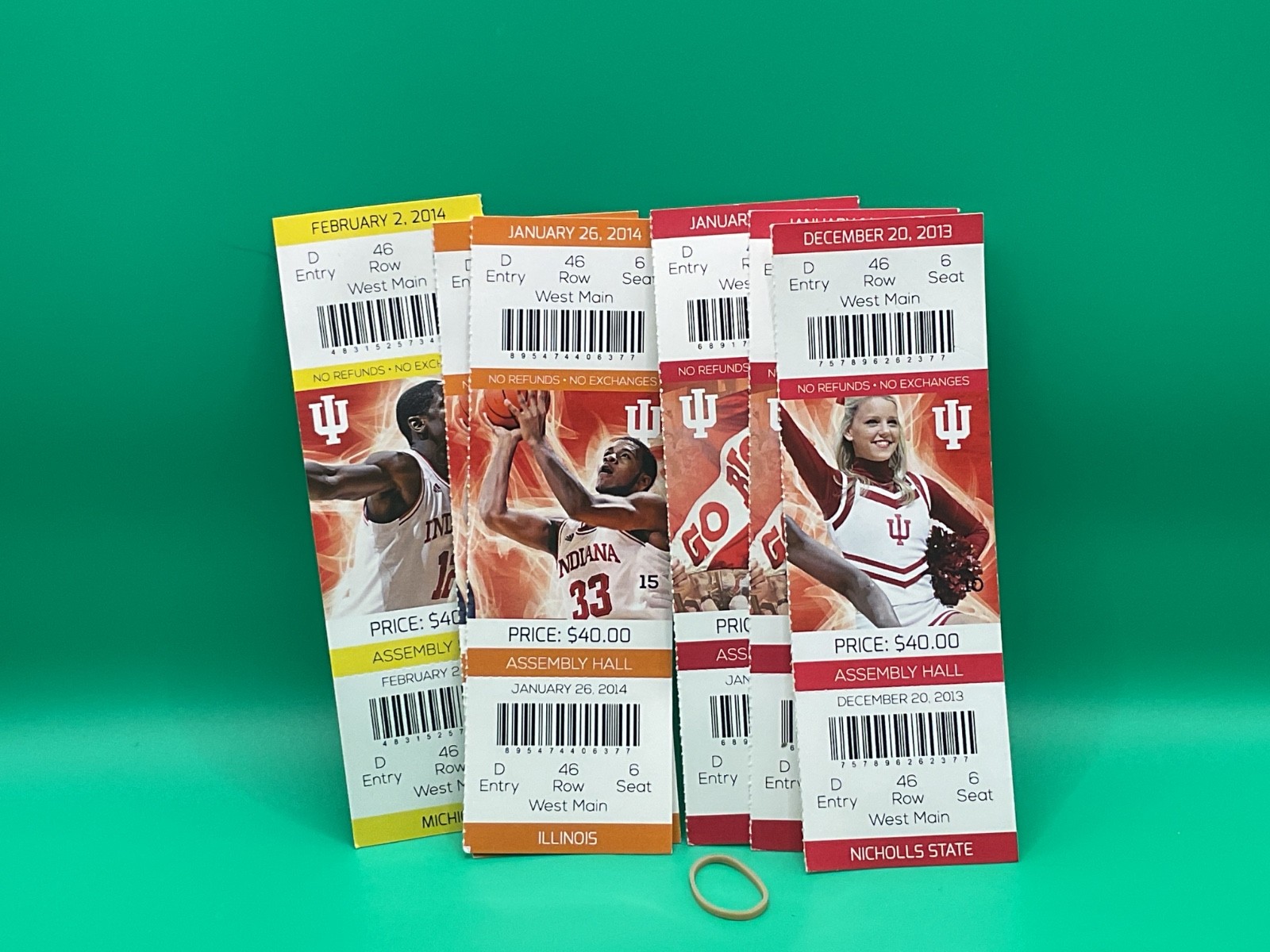 Indiana Hoosiers 2013 NCAA Basketball Season Ticket Stubs (Choose your game!)