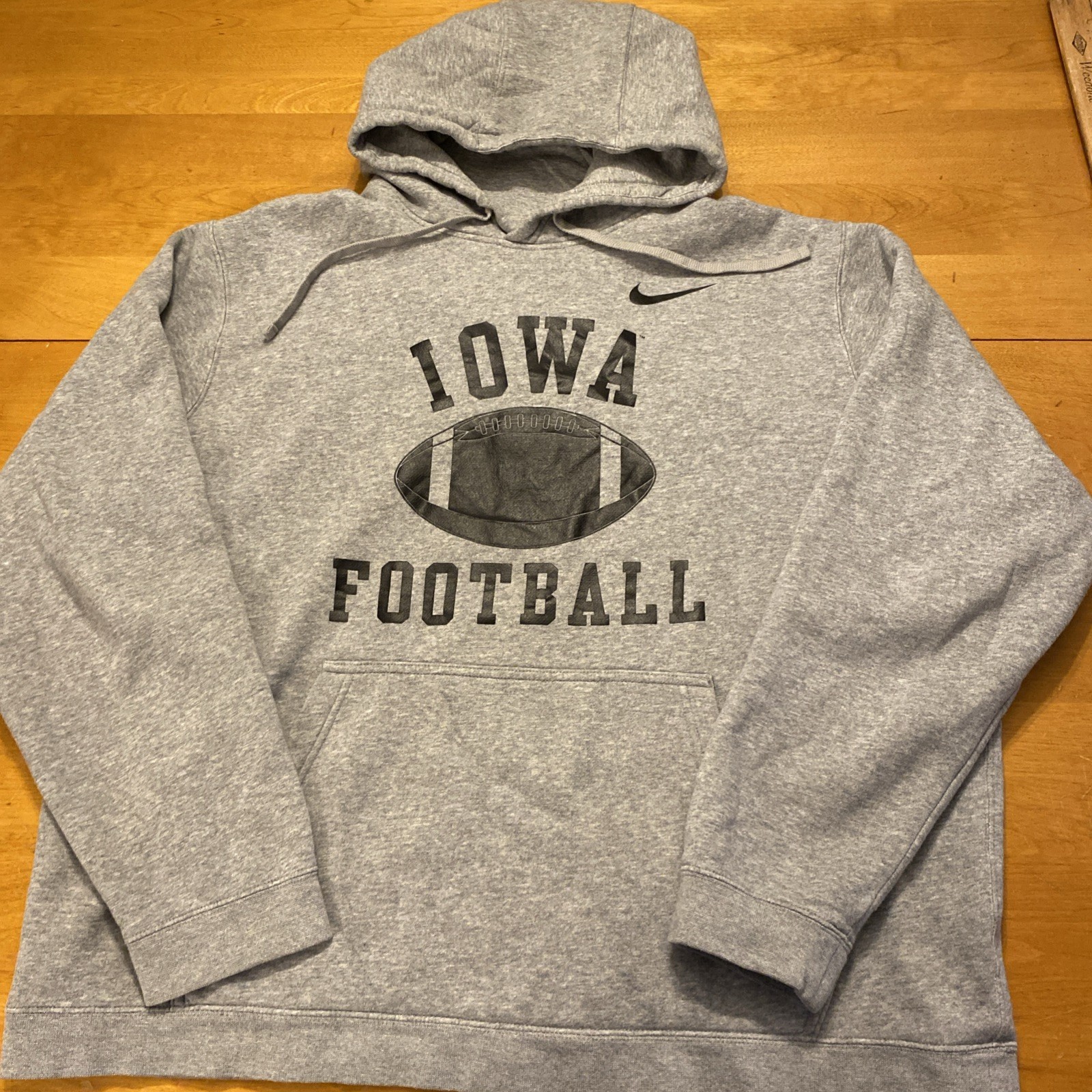 Nike Iowa Hawkeyes Football Swoosh Logo Sweatshirt Hoodie XXL