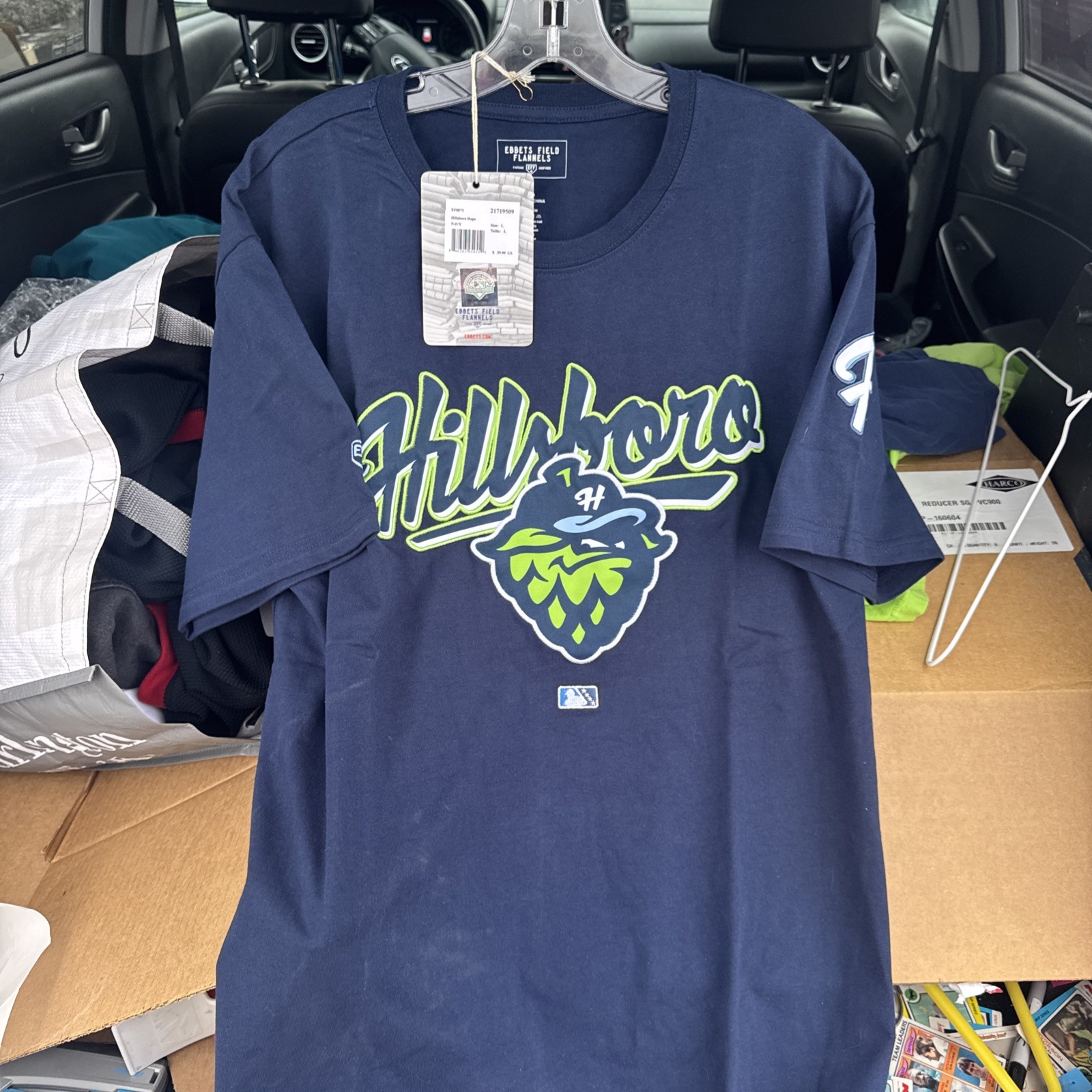 Hillsboro Hops Webber’s Field Flannels Embroidered Shirt Sz L Minor Leauge Baseb