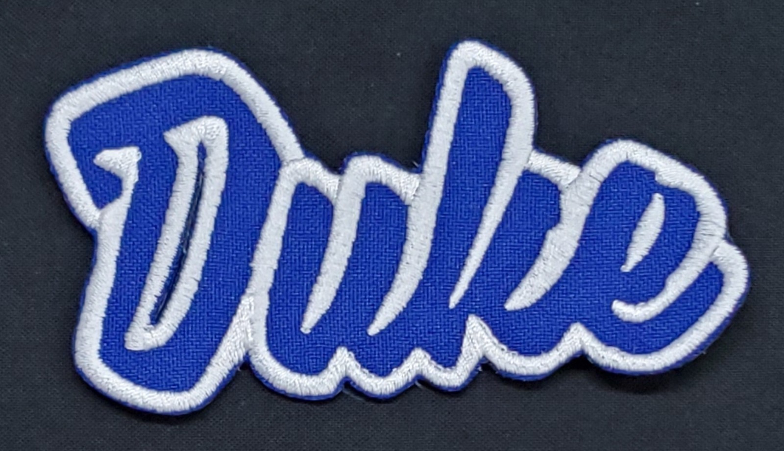 Duke Text Embroidered Applique Iron On Patch Various Sizes Team Name Customize