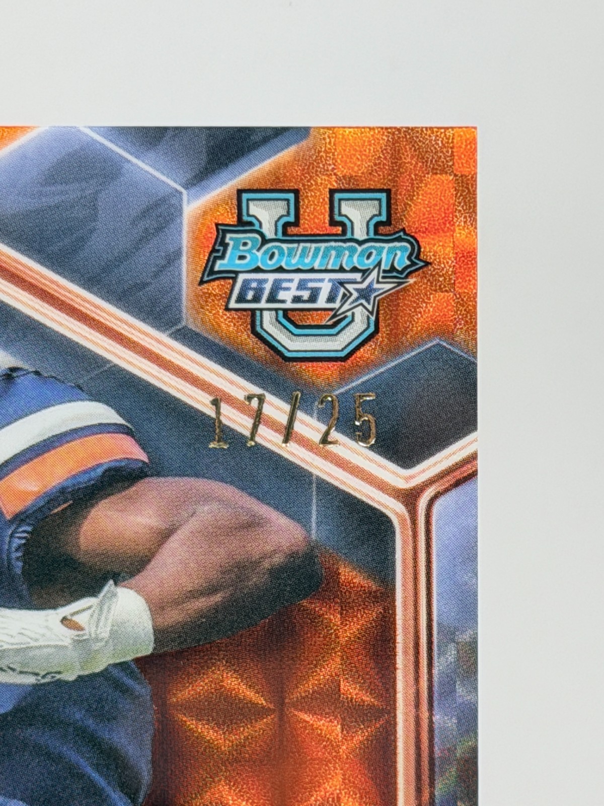 Perris Jones – 2023 Bowman’s Best U #79 Orange Geometric Refractor /25 UVA SSP