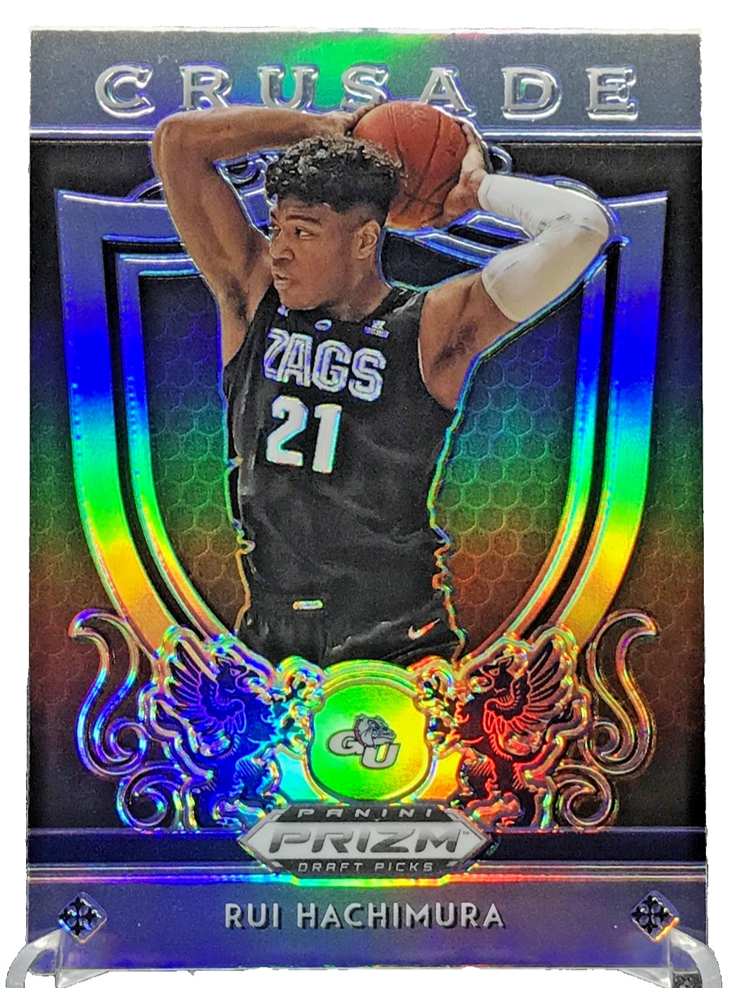 2019 Panini Prizm Draft Rui Hachimura Silver Prizm Crusade Rookie #5 Bulldog JY1