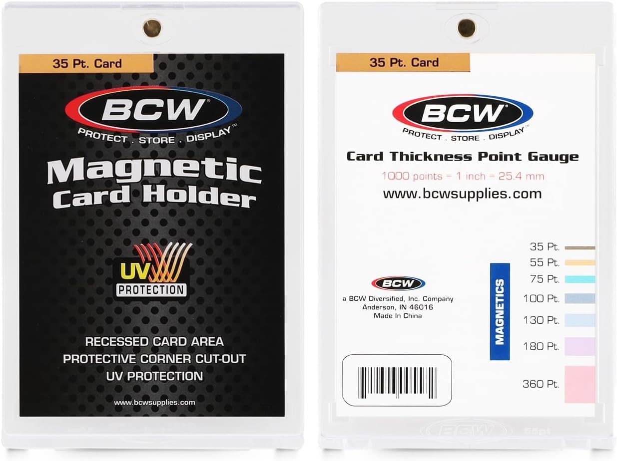 Magnetic Card Holder – 35 PT Thickness – 5 Pack | Protective Display Card Cas…