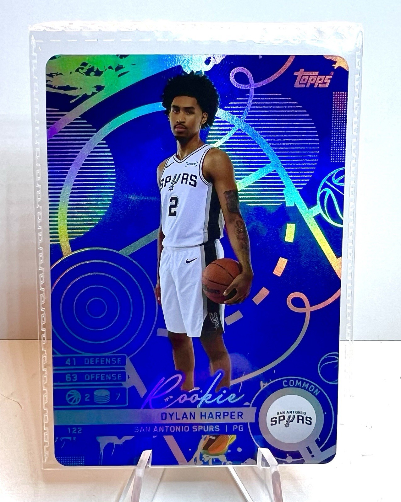 2025 Topps Match Attax Blue Foil Dylan Harper Rookie #122 RC Spurs (Sealed)