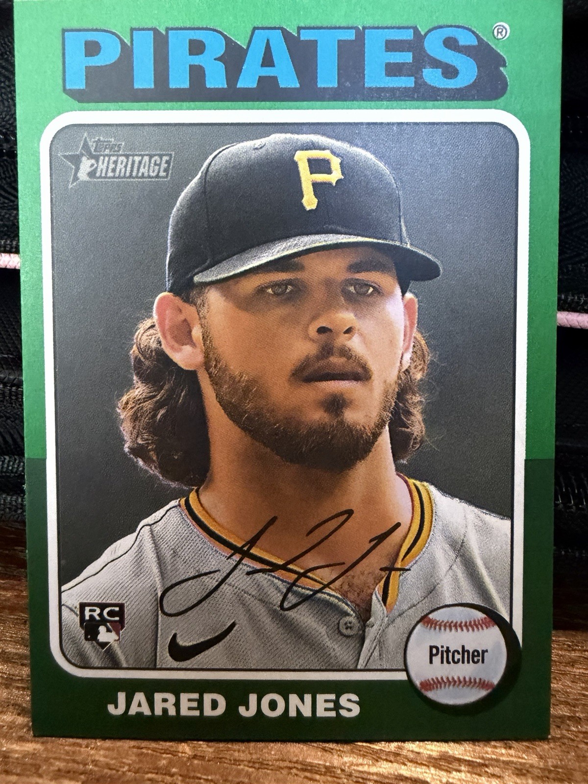 Jared Jones 2024 Topps Heritage High Number RC #675 Green Border SP Pirates
