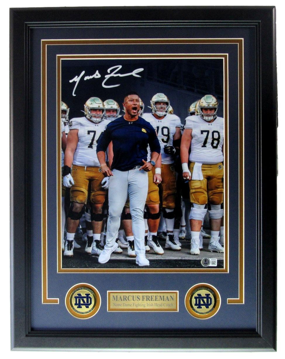 Marcus Freeman Coach Notre Dame Autographed 11×14 Photo Framed Beckett 207804