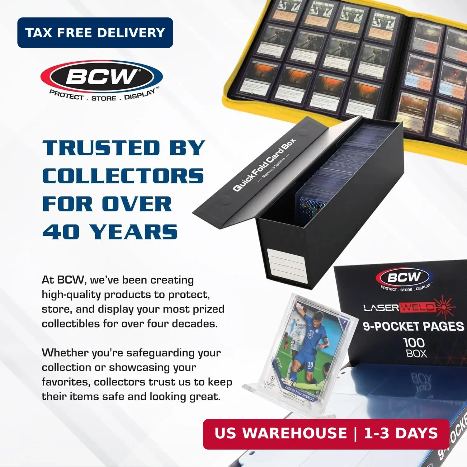 BCW 79 PT. Thick Card Topload Holder – Pack of 25 | Durable Rigid PVC Toploader