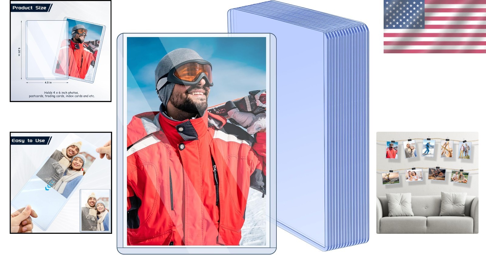 15 Pack Post Card Photo Top Loaders 4 x 6 Inches Hard Plastic Cards Sleeve Prote