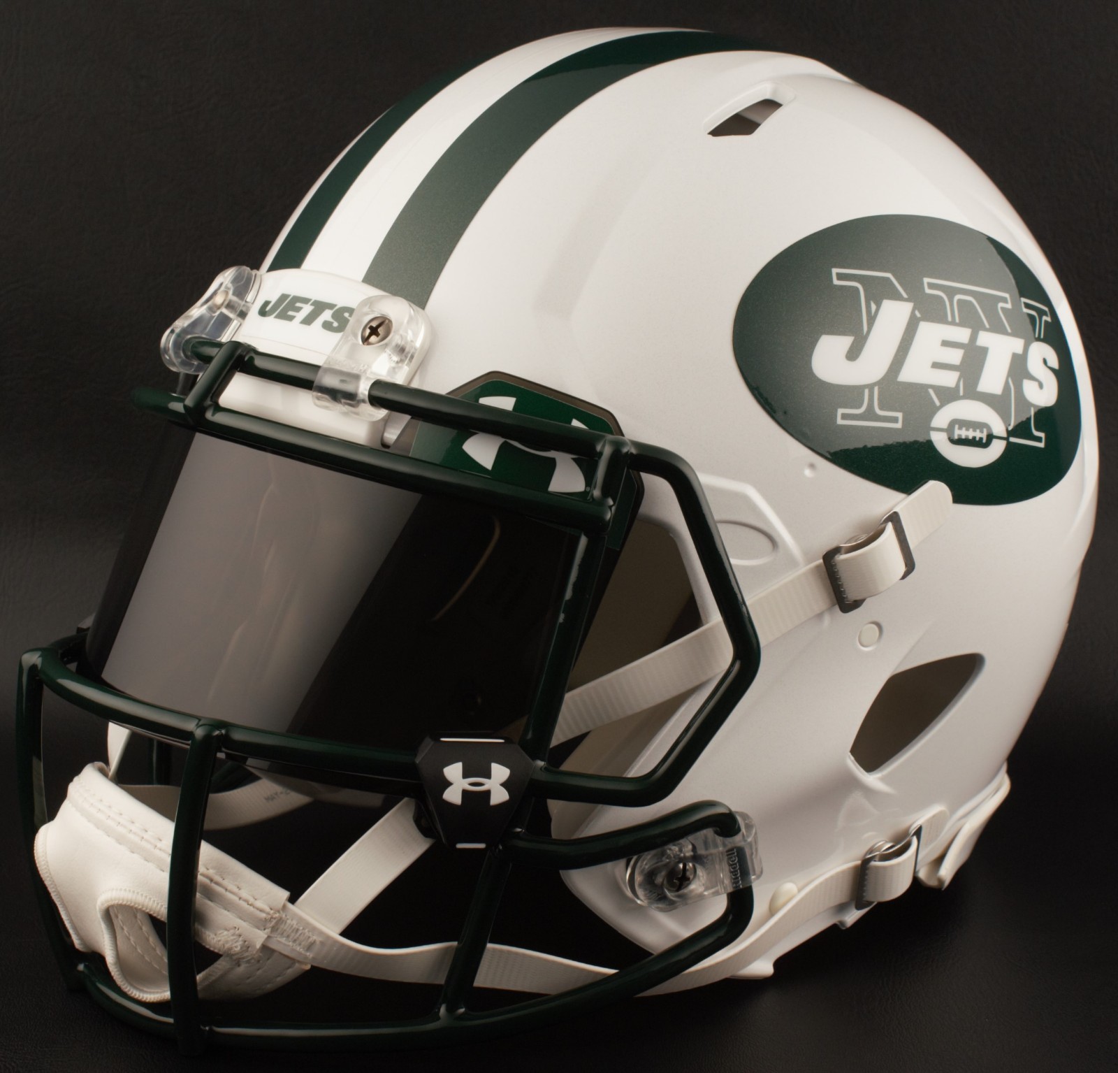 NEW YORK JETS NFL Football Helmet with BLACK-TINT Visor / Eye Shield