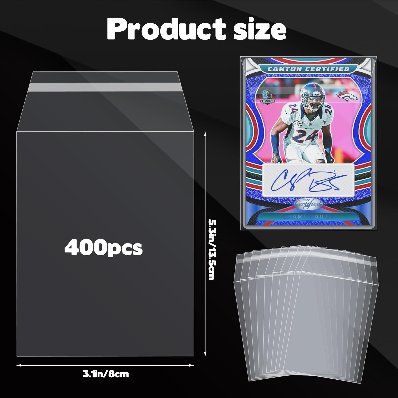 400Pcs Top Loader Sleeves Penny Sleeves for Top Loaders Resealable Team Bags