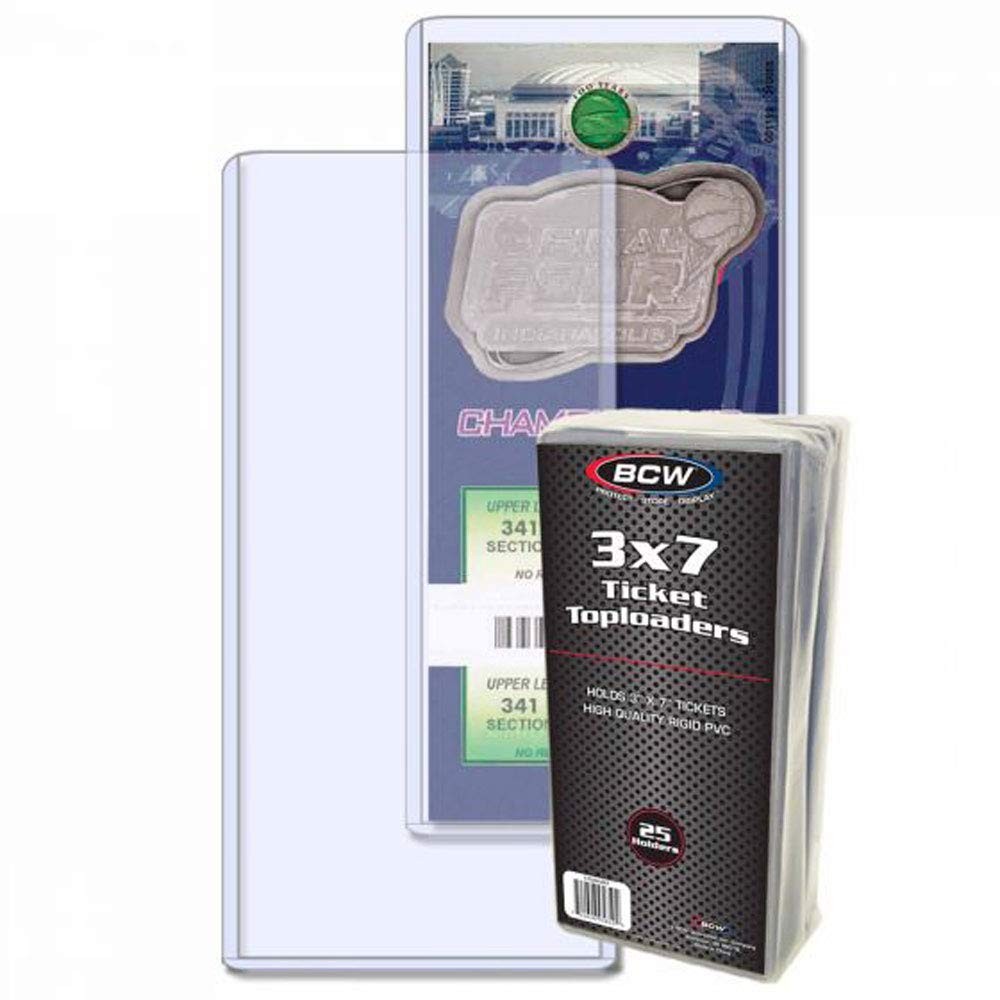 3×7 – Ticket Toploader (25 Pack) – Rigid PVC Sleeve for Photos, Prints, Ticke…