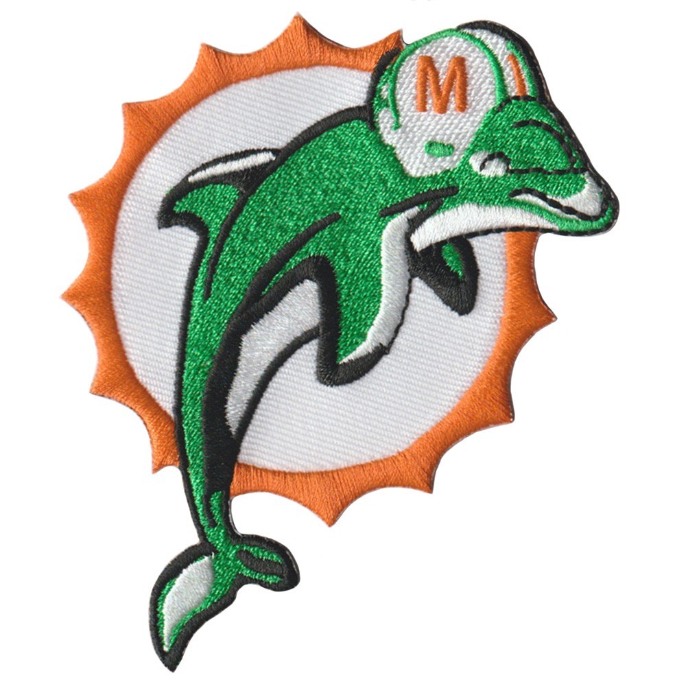 10 pcs Miami Dolphins Football Logo Size 3.5 in x 4.5 in Sew Iron On Patches