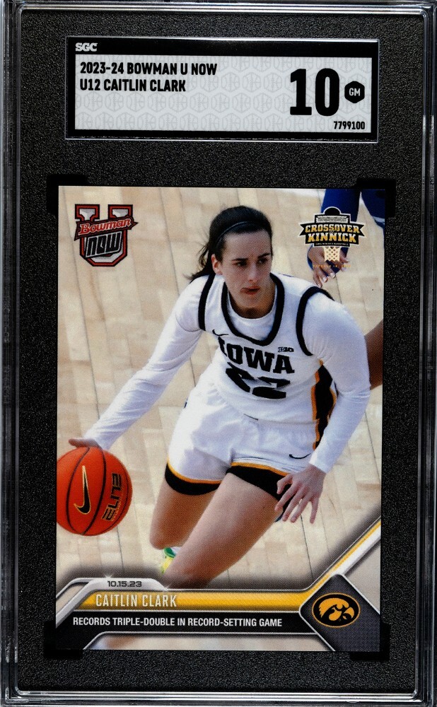 2023 Bowman U Now UI2 Caitlin Clark SGC 10 GEM MINT RC Triple Double Iowa